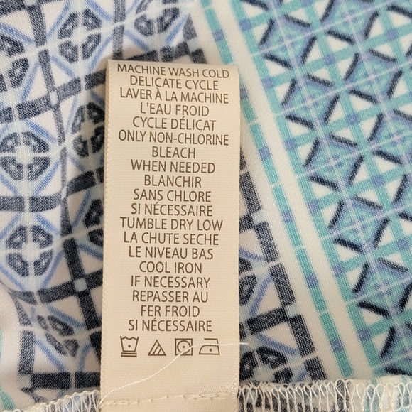 Max Studio Blue An Teal Geometric Pattern Sleeveless Criss-Cross Dress Sz XL NEW - Picture 9 of 10